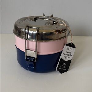 Danica Heirloom Stainless Steel Tiffin Lunch Container Pink Blue Food Carrier